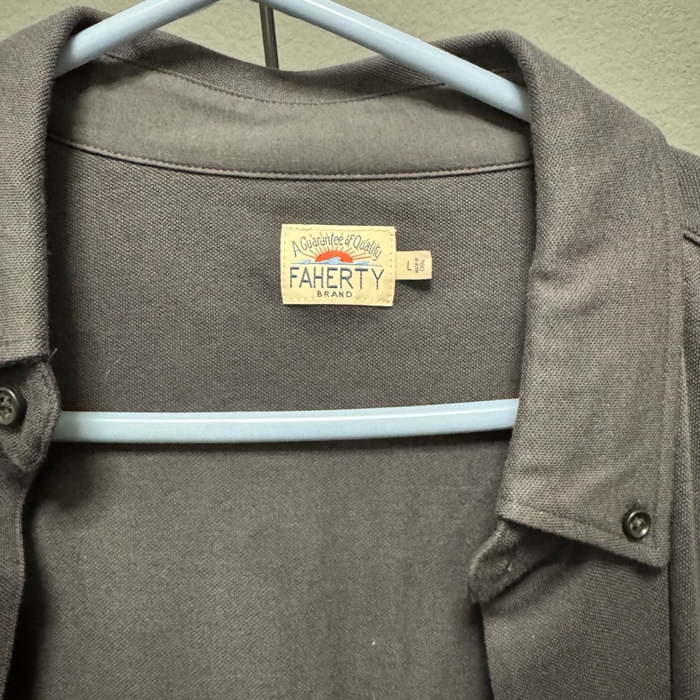 Faherty Charcoal Button-Up Shirt - image 4